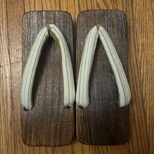 Chinese Traditional Men’s Geta Wooden Spa Shoes/Clogs